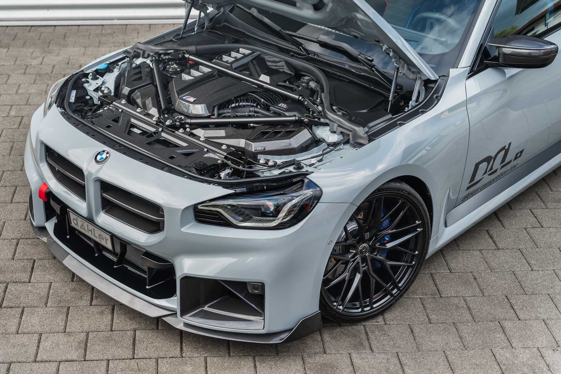 BMW M2 G87 tuning, exhaust system, engine tune, forged wheels, front spoiler, carbon splitter, valve controller, dähler